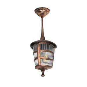 ZARDIN Vintage Φωτιστικό Οροφής με Ντουί 1 x E27 AC 220-240V IP44 - Χάλκινο - Μ17 x Π17 x Υ42cm