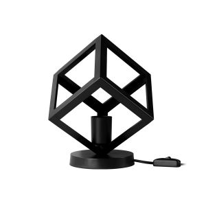 DISE Μοντέρνο Επιτραπέζιο Φωτιστικό Πορτατίφ με Ντουί 1 x E27 AC 220-240V IP20 - Μαύρο - Μ28 x Π28 x Υ29cm