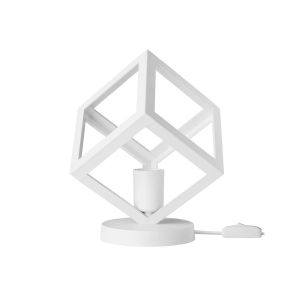 DISE Μοντέρνο Επιτραπέζιο Φωτιστικό Πορτατίφ με Ντουί 1 x E27 AC 220-240V IP20 - Λευκό - Μ28 x Π28 x Υ29cm