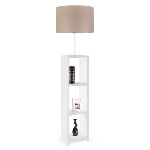 WOODO Μοντέρνο Επιδαπέδιο Φωτιστικό με Ντουί 1 x E27 AC 220-240V IP20 - Λευκό : Μπεζ - Μ38 x Π38 x Υ150cm