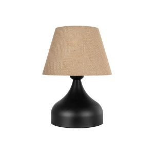 PYRAMID Μοντέρνο Επιτραπέζιο Φωτιστικό Πορτατίφ με Ντουί 1 x E27 AC 220-240V IP20 - Μαύρο : Μπεζ - Μ22 x Π22 x Υ30cm