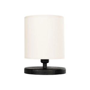 MINNIE Μοντέρνο Επιτραπέζιο Φωτιστικό Πορτατίφ με Ντουί 1 x E14 AC 220-240V IP20 - Μαύρο : Μπεζ - Μ15 x Π15 x Υ21cm