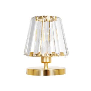 GLASSY Μοντέρνο Επιτραπέζιο Φωτιστικό Πορτατίφ με Ντουί 1 x E27 AC 220-240V IP20 - Χρυσό : Διάφανο - Μ18 x Π180 x Υ22cm