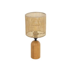 HARD Boho Επιτραπέζιο Φωτιστικό Πορτατίφ με Ντουί 1 x E14 AC 220-240V IP20 - Καφέ : Μπεζ - Μ15 x Π15 x Υ35cm