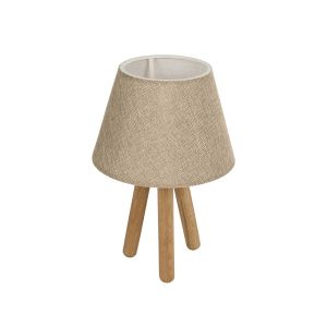 CAP Μοντέρνο Επιτραπέζιο Φωτιστικό Πορτατίφ με Ντουί 1 x E27 AC 220-240V IP20 - Καφέ : Μπεζ - Μ22 x Π22 x Υ33cm