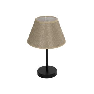 LARA Μοντέρνο Επιτραπέζιο Φωτιστικό Πορτατίφ με Ντουί 1 x E27 AC 220-240V IP20 - Μαύρο : Μπεζ - Μ22 x Π22 x Υ34cm