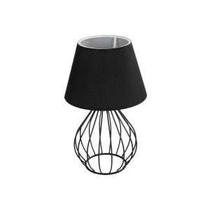 CLASS Μοντέρνο Επιτραπέζιο Φωτιστικό Πορτατίφ με Ντουί 1 x E27 AC 220-240V IP20 - Μαύρο : Μπεζ - Μ22 x Π22 x Υ36cm