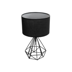 DIAMOND Μοντέρνο Επιτραπέζιο Φωτιστικό Πορτατίφ με Ντουί 1 x E27 AC 220-240V IP20 - Μαύρο - Μ24,5 x Π24,5 x Υ40cm