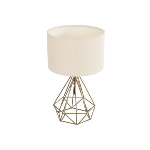 DIAMOND Μοντέρνο Επιτραπέζιο Φωτιστικό Πορτατίφ με Ντουί 1 x E27 AC 220-240V IP20 - Χρυσό : Μπεζ - Μ24,5 x Π24,5 x Υ40cm