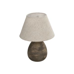 LISBON Vintage Επιτραπέζιο Φωτιστικό Πορτατίφ με Ντουί 1 x E27 AC 220-240V IP20 - Καφέ : Μπεζ - Μ22 x Π22 x Υ30cm