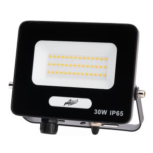 ΠΡΟΒΟΛΕΑΣ LED ΚΑΙ ΓΙΑ ΑΝΙΧΝΕΥΤΗ ΚΙΝΗΣΗΣ 30W 230V 4000K IP65 ΜΑΥΡΟΣ