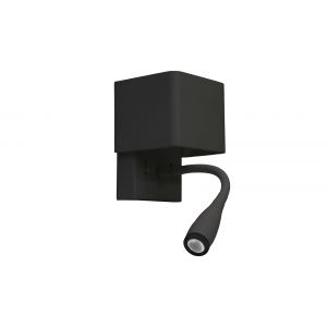 LED ΑΠΛΙΚΑ : ΣΠΟΤ ΤΟΙΧΟΥ TEΤΡΑΓΩΝΗ  9W ΜΑΥΡΗ