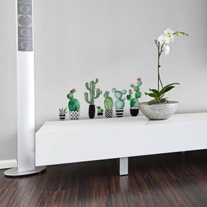 WATERCOLOUR CACTUS ΑΥΤΟΚΌΛΛΗΤΑ ΤΟΊΧΟΥ ΒΙΝΥΛΊΟΥ