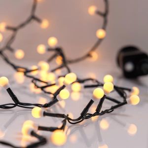 ΣΕΙΡΑ, 500 LED 3mm, ΛΕΥΚΕΣ ΜΠΑΛΙΤΣΕΣ 0.9cm, 31V ΜΕΤΑΣΧΗΜΑΤΙΣΤΗ, 8 ΠΡΟΓΡΑΜΜΑΤΑ ΚΑΙ ΜΝΗΜΗ, ΠΡΑΣΙΝΟ PVC ΚΑΛΩΔΙΟ, ΘΕΡΜΟ ΛΕΥΚΟ LED ΑΝΑ 3cm, ΠΡΟΕΚΤΑΣΗ ΠΑΡΟΧΗΣ 3m, IP44