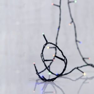 ΣΕΙΡΑ, 96 LED 5mm, HΛΙΑΚΟ ΣΥΛΛΕΚΤΗ ΜΕ ΑΙΣΘΗΤΗΡΑ ΦΩΤΟΣ, ΣΤΑΘΕΡΟ/FLASH ΠΡΟΓΡΑΜΜΑ, ΠΡΑΣΙΝΟ PVC ΚΑΛΩΔΙΟ, ΧΡΩΜΑΤΙΣΤΟ LED ΑΝΑ 10cm, ΠΡΟΕΚΤΑΣΗ ΠΑΡΟΧΗΣ 1m, IP44