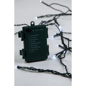 ΣΕΙΡΑ, 192 LED 3mm, ΜΠΑΤΑΡΙΑΣ 3xAA, 8 ΠΡΟΓΡΑΜΜΑΤΑ ΚΑΙ ΜΝΗΜΗ, TIMER, ΠΡΑΣΙΝΟ PVC ΚΑΛΩΔΙΟ, ΛΕΥΚΟ LED, ANA 10cm, ΠΡΟΕΚΤΑΣΗ ΠΑΡΟΧΗΣ 30cm, IP44, DISPLAY BOX (16τμχ)