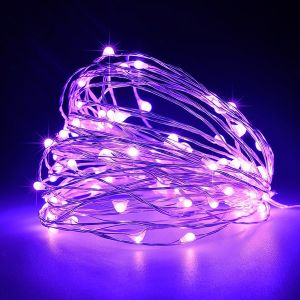 ΣΕΙΡΑ, 100 MINI LED, ΜΕΤΑΣΧΗΜΑΤΙΣΤΗ, ΣΤΑΘΕΡΟ, ΑΣΗΜΙ ΧΑΛΚΙΝΟ ΚΑΛΩΔΙΟ, ΜΩΒ LED ΑΝΑ 10cm, ΠΡΟΕΚΤΑΣΗ ΠΑΡΟΧΗΣ 5m, ΙΡ44