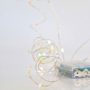 ΣΕΙΡΑ, 20 MINI LED, ΜΠΑΤΑΡΙΑΣ 3xAA, ΧΡΟΝΟΔΙΑΚΟΠΤΗ, ΑΣΗΜΙ ΧΑΛΚΙΝΟ ΚΑΛΩΔΙΟ, ΧΡΩΜΑΤΙΣΤΟ LED ANA 10cm, ΠΡΟΕΚΤΑΣΗ ΠΑΡΟΧΗΣ 10cm, IP20