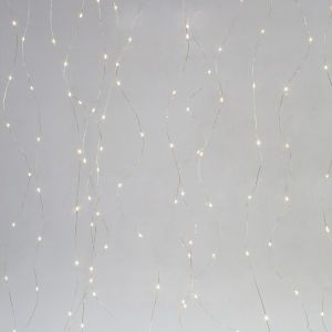 ΚΟΥΡΤΙΝΑ, 400 MINI LED, ΜΕΤΑΣΧΗΜΑΤΙΣΤΗ, ΑΣΗΜΙ ΧΑΛΚΙΝΟ ΚΑΛΩΔΙΟ, ΘΕΡΜΟ ΛΕΥΚΟ LED (H200 x W190cm, 16 LINES x 25 LED), ΠΡΟΕΚΤΑΣΗ ΠΑΡΟΧΗΣ 5m, IP44