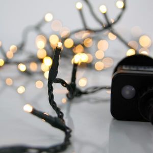 ΣΕΙΡΑ, 100 LED 3mm, 31V ΜΕΤΑΣΧΗΜΑΤΙΣΤΗ, 8 ΠΡΟΓΡΑΜΜΑΤΑ ΚΑΙ ΜΗΝΗΜΗ, ΠΡΑΣΙΝΟ PVC ΚΑΛΩΔΙΟ, ΘΕΡΜΟ ΛΕΥΚΟ LED, ΑΝΑ 5cm, ΠΡΟΕΚΤΑΣΗ ΠΑΡΟΧΗΣ 3m, ΙΡ44