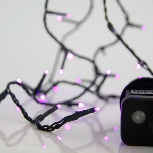 ΣΕΙΡΑ, 100 LED 3mm, 31V ΜΕΤΑΣΧΗΜΑΤΙΣΤΗ, 8 ΠΡΟΓΡΑΜΜΑΤΑ ΚΑΙ ΜΝΗΜΗ, ΠΡΑΣΙΝΟ PVC ΚΑΛΩΔΙΟ, ΜΩΒ LED, ΑΝΑ 5cm, ΠΡΟΕΚΤΑΣΗ ΠΑΡΟΧΗΣ 3m, ΙΡ44