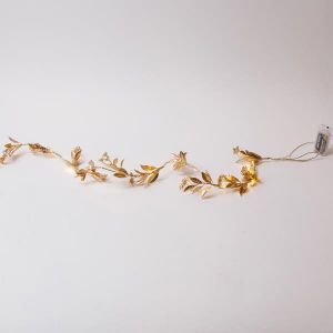 ΦΩΤΙΖΟΜΕΝΗ ΓΙΡΛΑΝΤΑ ME ΧΡΥΣΑ ΜΠΟΥΜΠΟΥΚΙΑ 150cm, 16 ΘΕΡΜΑ ΛΕΥΚΑ MINI LED, ΜΠΑΤΑΡΙΑΣ 3xAA, TIMER, ΠΡΟΕΚΤΑΣΗ ΠΑΡΟΧΗΣ 30cm, IP20