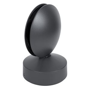 ZERODA Μοντέρνο Φωτιστικό Τοίχου - Απλίκα LED 9W 1035lm 3°/360° AC 220-240V Αδιάβροχο IP65 Θερμό Λευκό 2700K - CREE XPE Chip : TUV SUD Driver - Γκρι Ανθρακί Ματ - Μ11 x Π10 x Υ16cm - 5 Χρόνια Εγγύηση