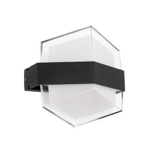 EMPIRE Μοντέρνο Φωτιστικό Τοίχου - Απλίκα LED 12W 1200lm 120° AC 220-240V Αδιάβροχο IP65 Θερμό Λευκό 2700K - Bridgelux SMD Chip : TUV SUD Driver - Μαύρο Ματ - Μ18.5 x Π10 x Υ17.5cm - 3 Χρόνια Εγγύηση