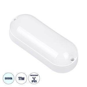 HOMIE Φωτιστικό Καραβοχελώνα Τοίχου - Απλίκα LED 11W 960lm 180° AC 220-240V Αδιάβροχο IP65 Ψυχρό Λευκό 6000K - Lumileds SMD Chip - Λευκό Γαλακτερό - Μ17 x Π7 x Υ4.5cm - 3 Χρόνια Εγγύηση