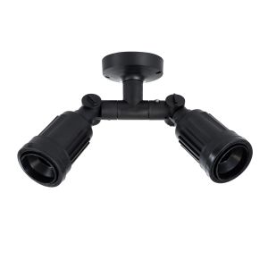 GRASEDO Βάση Κήπου με 2 Ντουί E27 για Λάμπες Σποτ PAR38 - Αδιάβροχη IP67 - Υψηλής Αντοχής ABS - VDE Certified - Μ40 x Π9.5 x Υ22cm - Μαύρο - 5 Years Warranty