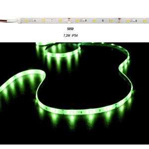 ΤΑΙΝ.LED ΛΕΥΚΗ ΑΥΤ 5m 12VDC 7.2W/m 30LED/m 5050 ΠΡΑΣΙΝ.IP54