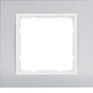 Berker B.3 Πλαίσιο Μονό Αλουμίνιο με Λευκό Διακοσμητικό