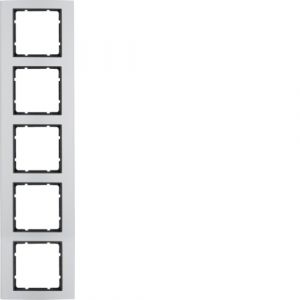 Berker B.3 Πλαίσιο 5Θέσεων Αλουμίνιο με Ανθρακί  Διακοσμητικό