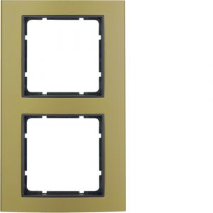 Berker B.3 Πλαίσιο 2 Θέσεων  Χρυσό Αλουμίνιο με Ανθρακί  Διακοσμητικό