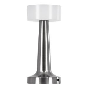 NANNA Επαναφορτιζόμενο Επιτραπέζιο Φωτιστικό Πορτατίφ LED 1.5W 105lm 120° DC 5V IP44 CCT Ultra Θερμό 1500K - Φυσικό Λευκό 4500K - Ψυχρό Λευκό 6000K Dimmable Ασημί : Λευκό Πλαστικό - Μ9 x Π9 x Υ21cm - 2 Χρόνια Εγγύηση