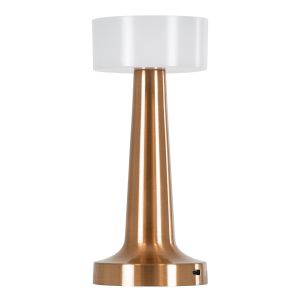 NANNA Επαναφορτιζόμενο Επιτραπέζιο Φωτιστικό Πορτατίφ LED 1.5W 105lm 120° DC 5V IP44 CCT Ultra Θερμό 1500K - Φυσικό Λευκό 4500K - Ψυχρό Λευκό 6000K Dimmable Χάλκινο : Λευκό Πλαστικό - Μ9 x Π9 x Υ21cm - 2 Χρόνια Εγγύηση