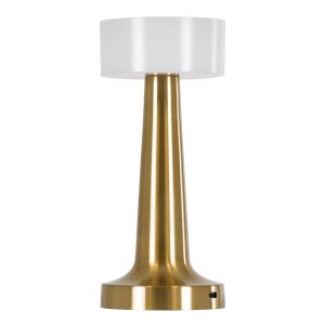 NANNA Επαναφορτιζόμενο Επιτραπέζιο Φωτιστικό Πορτατίφ LED 1.5W 105lm 120° DC 5V IP44 CCT Ultra Θερμό 1500K - Φυσικό Λευκό 4500K - Ψυχρό Λευκό 6000K Dimmable Χρυσό : Λευκό Πλαστικό - Μ9 x Π9 x Υ21cm - 2 Χρόνια Εγγύηση