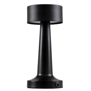 BELLA Επαναφορτιζόμενο Επιτραπέζιο Φωτιστικό Πορτατίφ LED 1.5W 105lm 120° DC 5V IP44 Θερμό Λευκό 2700K Dimmable Μαύρο Αλουμίνιο - Μ9 x Π9 x Υ21cm - 2 Xρόνια Εγγύηση