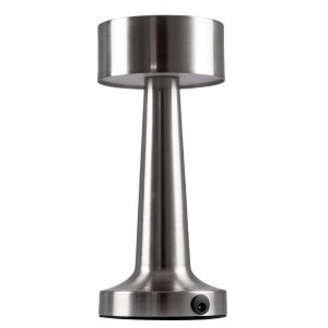 BELLA Επαναφορτιζόμενο Επιτραπέζιο Φωτιστικό Πορτατίφ LED 1.5W 105lm 120° DC 5V IP44 Θερμό Λευκό 2700K Dimmable Ασημί Αλουμίνιο - Μ9 x Π9 x Υ21cm - 2 Xρόνια Εγγύηση