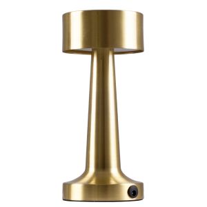 BELLA Επαναφορτιζόμενο Επιτραπέζιο Φωτιστικό Πορτατίφ LED 1.5W 105lm 120° DC 5V IP44 Θερμό Λευκό 2700K Dimmable Χρυσό Αλουμίνιο - Μ9 x Π9 x Υ21cm - 2 Xρόνια Εγγύηση