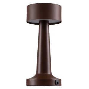 BELLA Επαναφορτιζόμενο Επιτραπέζιο Φωτιστικό Πορτατίφ LED 1.5W 105lm 120° DC 5V IP44 Θερμό Λευκό 2700K Dimmable Καφέ Αλουμίνιο - Μ9 x Π9 x Υ21cm - 2 Xρόνια Εγγύηση