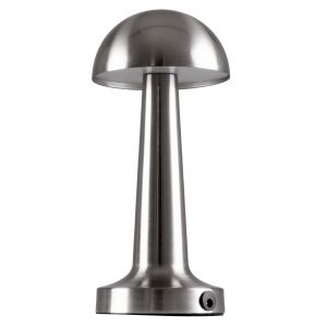 COCO Επαναφορτιζόμενο Επιτραπέζιο Φωτιστικό Πορτατίφ LED 1.5W 105lm 120° DC 5V IP44 Θερμό Λευκό 2700K Dimmable Ασημί Αλουμίνιο - Μ10 x Π10 x Υ22cm - 2 Xρόνια Εγγύηση