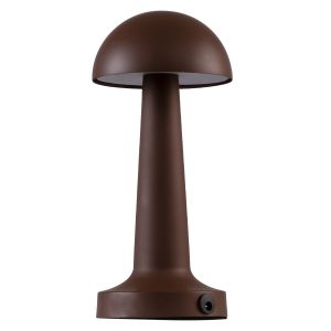 COCO Επαναφορτιζόμενο Επιτραπέζιο Φωτιστικό Πορτατίφ LED 1.5W 105lm 120° DC 5V IP44 Θερμό Λευκό 2700K Dimmable Καφέ Αλουμίνιο - Μ10 x Π10 x Υ22cm - 2 Xρόνια Εγγύηση