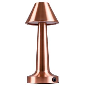 MOLLY Επαναφορτιζόμενο Επιτραπέζιο Φωτιστικό Πορτατίφ LED 1.5W 105lm 120° DC 5V IP44 Θερμό Λευκό 2700K Dimmable Χάλκινο Αλουμίνιο - Μ10 x Π10 x Υ23cm - 2 Xρόνια Εγγύηση