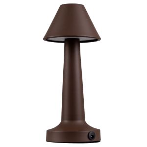 MOLLY Επαναφορτιζόμενο Επιτραπέζιο Φωτιστικό Πορτατίφ LED 1.5W 105lm 120° DC 5V IP44 Θερμό Λευκό 2700K Dimmable Καφέ Αλουμίνιο - Μ10 x Π10 x Υ23cm - 2 Xρόνια Εγγύηση