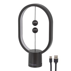 Επιτραπέζιο Φωτιστικό Πορτατίφ LED 15W 1500lm 360° DC 5V IP20 Θερμό Λευκό 2700K Μαύρο : Λευκό Πλαστικό - Μ14 x Π5.5 x Υ24.8cm - 2 Xρόνια Εγγύηση