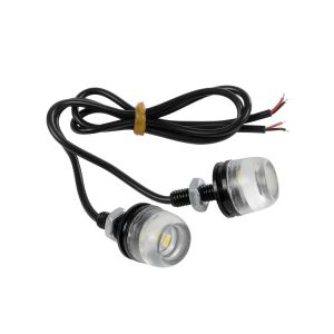 PLATELIGHT Φως Πινακίδας : DRL LED 3W/6W 270lm/540lm 120° DC 12V Αδιάβροχο IP65 Ψυχρό Λευκό 6000K - Μαύρο - Μ1.8 x Π3.8 x Υ1.8cm / Q0.5cm - Πακέτο 2 Τεμαχίων - 1 Χρόνο Εγγύηση