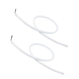 Σετ 2 ΕΛΑΣΤΙΚΑ - FLEXIBLE DRL + FLASH TURN LIGHT LED CREE COB 85cm 16W 2400lm 360° DC 12V Αδιάβροχα IP65 Πορτοκαλί - Ψυχρό Λευκό 6000K - 2 Χρόνια Εγγύηση