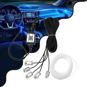 Car Optic Fiber LED Kit Smart Bluetooth - Φωτισμός Κιτ Οπτικής Ίνας Αυτοκινήτου DC 12V 10W με Smart Bluetooth Controller : Εφαρμογή APP Αδιάβροχο IP65 Πολύχρωμο RGB