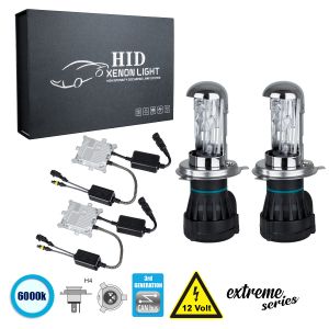 H4 XCB Line KIT Βασικού Φωτισμού Αυτοκινήτου : Μοτοσυκλέτας 3rd Generation Can-Bus Extreme Series Bi-XENON 110W 10350lm DC 9-16V Αδιάβροχο IP65 Ψυχρό Λευκό 6000K